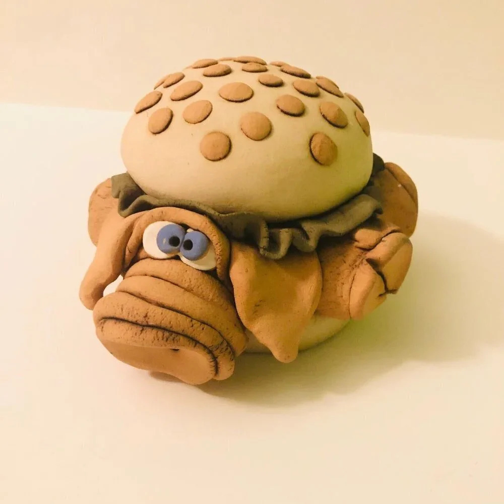 Vintage Grant Clay Pig Art Pottery Canada Figurine Burger